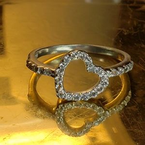 925 Sterling CZ Heart Ring